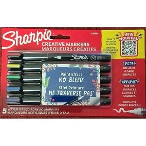 Sharpie Creative Acrylic Markers-5 Count Bullet‎ Tip-Paint Effect No Bleed